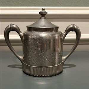 Elegant Vintage Silver Sugar Bowl with Lid